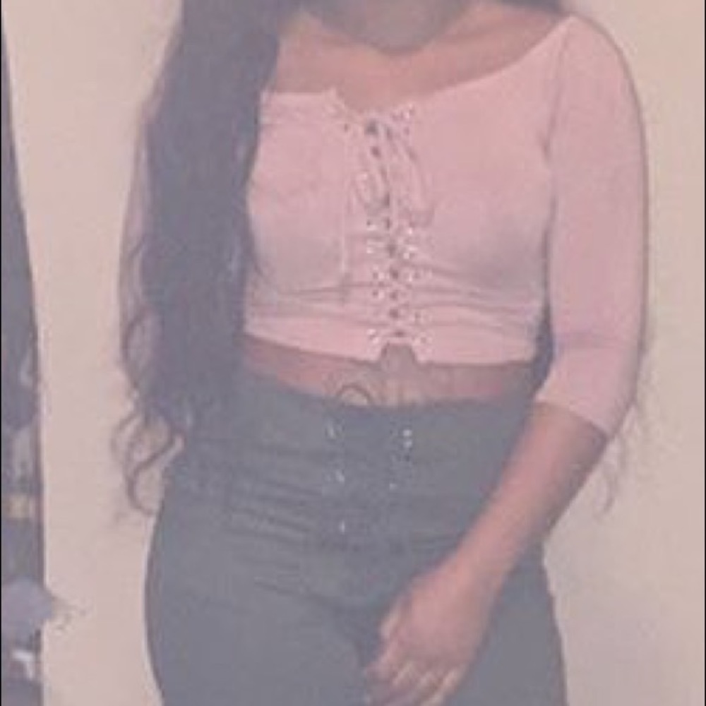 Fashion Nova Tie Up Top - Taupe